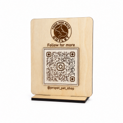 Επιτραπέζιο Stand με QR Code | Μονής Όψης | 18 x 15cm